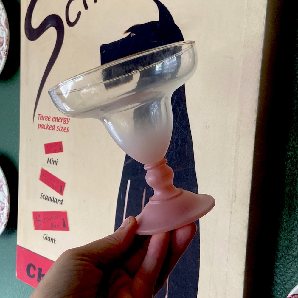 Vintage Blendo martini margarita glasses - Set 2 pink and yellow